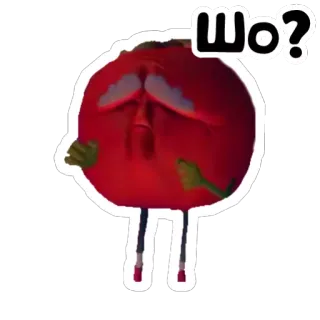 ❓ Шо? tomato, question, russian, cartoon telegram sticker