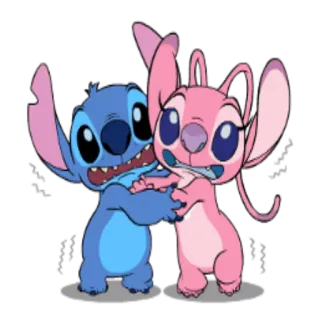 😱 Stitch Lilo & Stitch Alien, Mignon, Disney, Dessin animé, Animé, Rose, Bleu telegram sticker