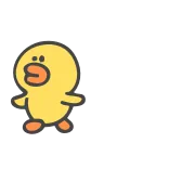 🐽 오리, 새, 만화, 귀여운, 노란색 telegram sticker
