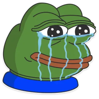 😭 Pepe the Frog pepe, frog, crying, sad, meme telegram sticker