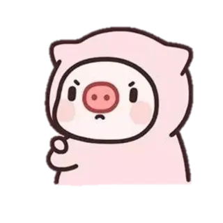 😡 豚, 漫画, 可愛い, 動物, ピンク telegram sticker
