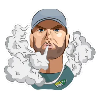 🌪 Rauchen, Dampfen, Mann, Mütze, Tabak, Dampfwolke telegram sticker
