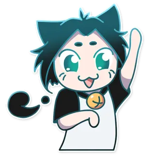 👋 gatto, anime, kawaii, carino, adesivo, cartone animato, neko, avatar telegram sticker
