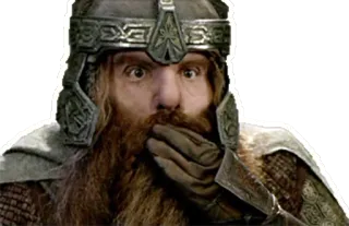 😨 Gimli Lord of the Rings gimli, el señor de los anillos, enano, impactado, casco telegram sticker