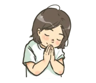 🙇 만화, 애니메이션, 사람, 기도, 기도하다 whatsapp sticker