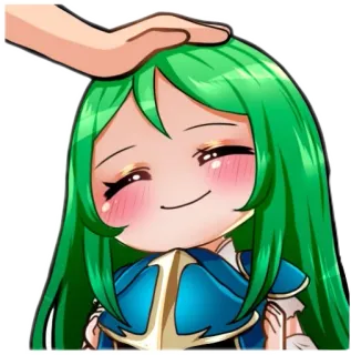 😊 garota anime, carinho na cabeça, fofo, emoticon, adesivo whatsapp sticker