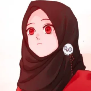 😄 动漫, 头巾, 骷髅, 哥特, 穆斯林, 红眼, 哥特式, 角色, 女性 telegram sticker