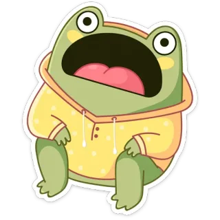 😱 grenouille, dessin animé, mignon, animal, autocollant whatsapp sticker