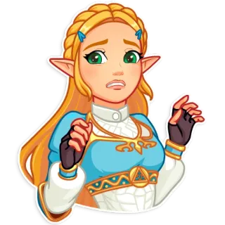 😰 Zelda The Legend of Zelda зельда, видеоигра, принцесса, блондинка, эльф, встревоженная telegram sticker
