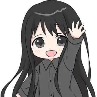 🤚 Anime, Manga, Kawaii, Chibi, Ragazza, Saluto, Ciao, Cartone animato telegram sticker