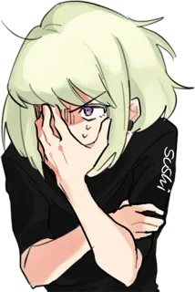 🤦‍♂ Sushi anime, cartoon, sushi, girl, embarrassed telegram sticker