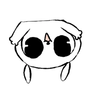 💞 mono, animal, blanco, dibujos animados, ilustración, pegatina whatsapp sticker