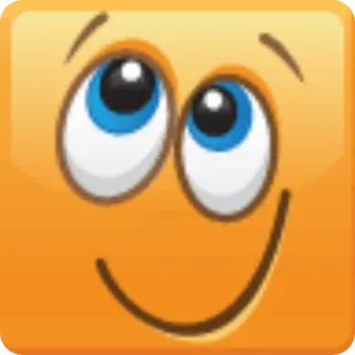 🙂 表情符号, 脸, 快乐, 橙色, 眼睛 telegram sticker