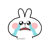 😭 chorando, coelho, triste, desenho animado, fofo, lágrimas whatsapp sticker