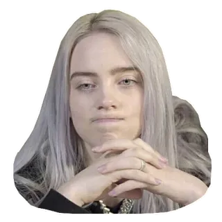 😐 Billie Eilish Billie Eilish, นักร้อง, คนดัง, ป๊อปสตาร์, นักดนตรี, คนดังวัยรุ่น telegram sticker
