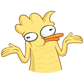 🤷‍♂️ Мультфильм, Утка, Пожимает плечами, Вопрос, В замешательстве telegram sticker