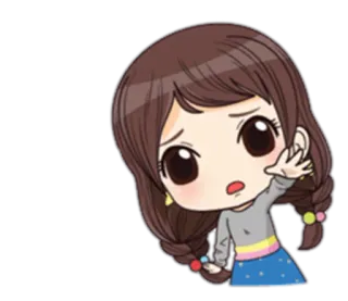 🖐 Desenho animado, Menina, Fofo, Preocupada, Anime, Mangá telegram sticker