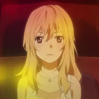 🤍 anime, girl, blonde hair, cartoon, character, sad telegram sticker