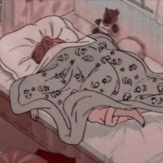 💤 bambino, sonno, culla, coperta, orsacchiotto, cartone animato telegram sticker