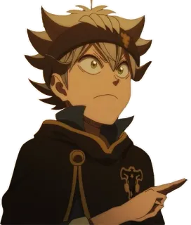 ☹️ Asta Black Clover 애니메이션, 만화, 아스타, 블랙 클로버, 캐릭터, 스티커 telegram sticker