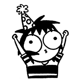 😀 desenho animado, menina, celebração, festa, feliz, diversão, desenho, adesivo whatsapp sticker