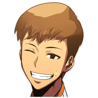 😉 anime, man, smile, happy, cartoon telegram sticker