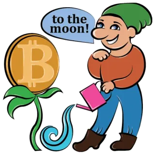 😊 to the moon! บิตคอยน์, คริปโทเคอร์เรนซี, ดวงจันทร์, การลงทุน, การเงิน, สกุลเงินดิจิทัล telegram sticker