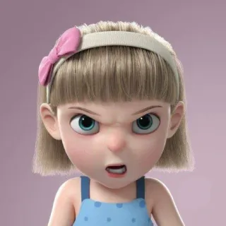 😡 Dessin animé, Fille, En colère, Expression, Personnage, Animé telegram sticker