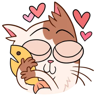 🥰 chat, coeurs, amour, affection, mignon, animal whatsapp sticker