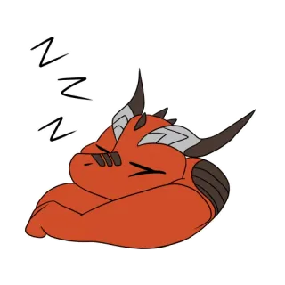 💤 dragon, dormir, dessin animé, autocollant, orange telegram sticker