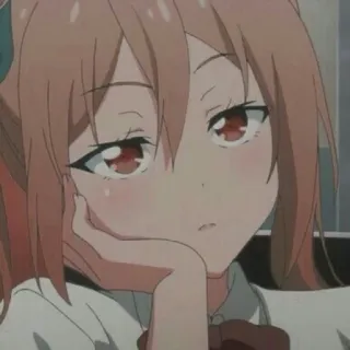 🥱 anime, chica, linda, dibujos animados, triste, aburrida, expresión telegram sticker