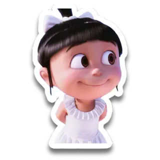 😋 Agnes Despicable Me Agnes, Gru, mi villano favorito, Dibujos animados, Personaje animado, Lindo, Niña whatsapp sticker