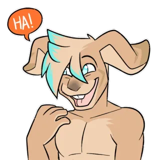 😆 HA! Kartun, Antropomorfik, Mamalia, Kelinci, Ekspresi wajah, Humor telegram sticker