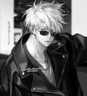 ♥ Classic
Standard Anime, Veste, Lunettes de soleil, Portrait, Noir et blanc, Homme telegram sticker