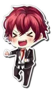 🍥 chibi, anime, red hair, vampire, excited, manga, cute telegram sticker
