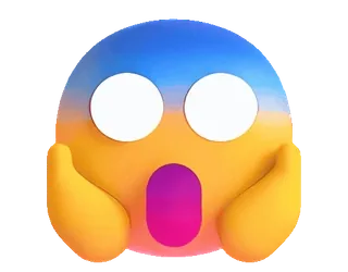😱 choque, surpresa, medo, emoji, rosto telegram sticker