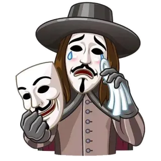 🥲 V V for Vendetta หน้ากาก, เวนเดตต้า, กาย ฟอกส์, ไม่ระบุชื่อ, การปฏิวัติ, การประท้วง telegram sticker