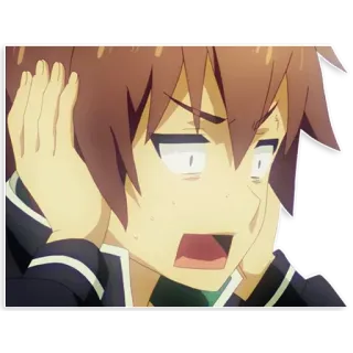 🙉 anime, asustado, sorprendido, personaje, confundido whatsapp sticker