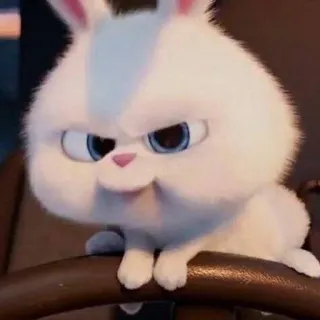 😶 Snowball The Secret Life of Pets lapin, lapinou, dessin animé, animal, fâché, mignon telegram sticker