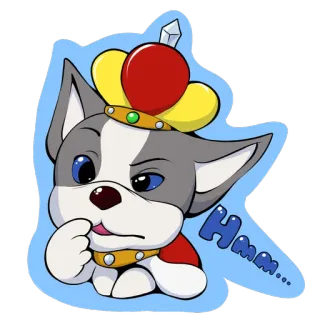 🕵️ Hmm... dog, thinking, hmm, curious, cartoon, pet telegram sticker