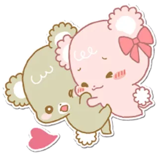 😊 fofo, urso, amor, coração, desenho animado, kawaii, abraço telegram sticker