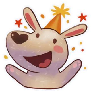 🎉 perro, animal, lindo, fiesta, celebración, dibujo animado whatsapp sticker