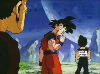 🙊 Goku Dragon Ball I can't go ssj3 anime, dragon ball, goku, vegeta, super saiyan telegram sticker