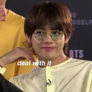 😄 deal with it 밈, Deal with it, 선글라스, K팝, BTS, 웃긴, 연예인 telegram sticker