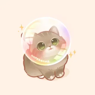 ✨ kapebeans. gato, fofo, kawaii, bolha, adesivo, gatinho, animal, animal de estimação telegram sticker