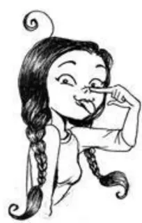 😛 dessin animé, fille, bête, drôle, idiot, langue, tresses, fantaisiste whatsapp sticker