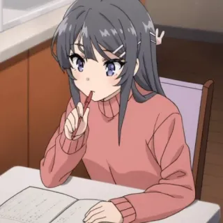 🪁 Anime, Fille, Pensive, Écolière, Sérieux telegram sticker