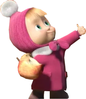 👍 Masha Masha and the Bear 만화, 아이, 여자아이, 애니메이션, 엄지 척 telegram sticker