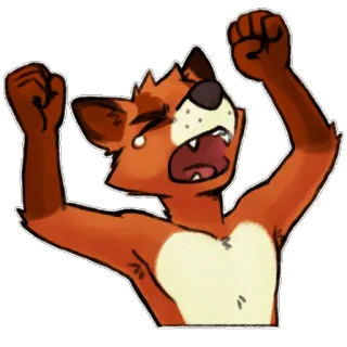 😤 chorando, triste, zangado, chateado, raposa, antropomórfico whatsapp sticker