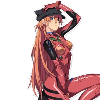 🎩 Asuka Langley Soryu Evangelion anime, character, girl, pilot, Evangelion, Asuka Langley Soryu telegram sticker